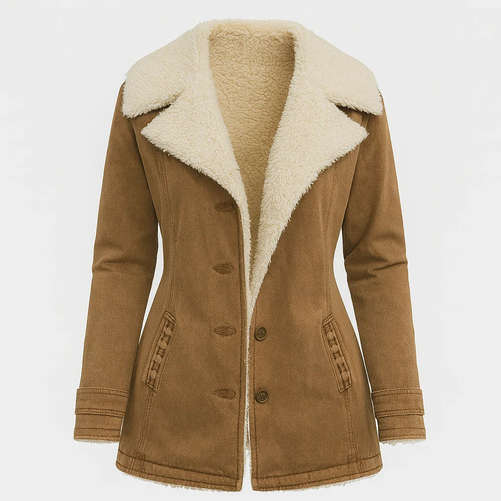 Gail | Women's Sherpa-Collar Button Jacket