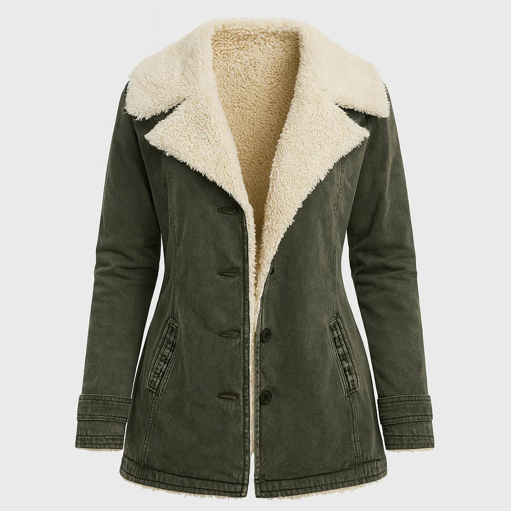 Gail | Women's Sherpa-Collar Button Jacket
