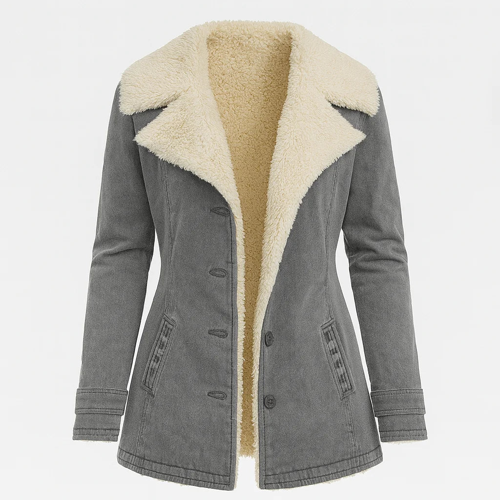 Gail | Women's Sherpa-Collar Button Jacket