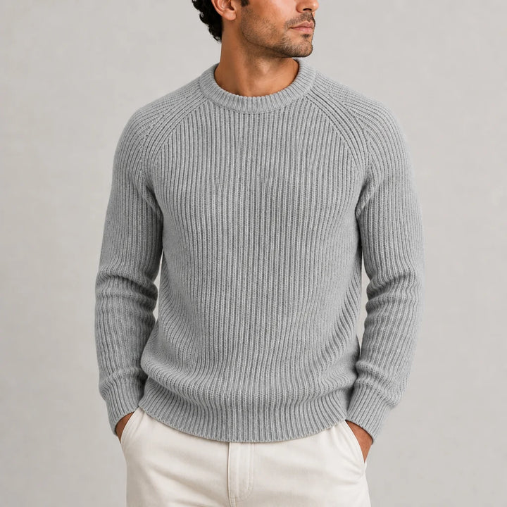 Gary | Men's Crew Neck Ribbed Fisherman Sweater