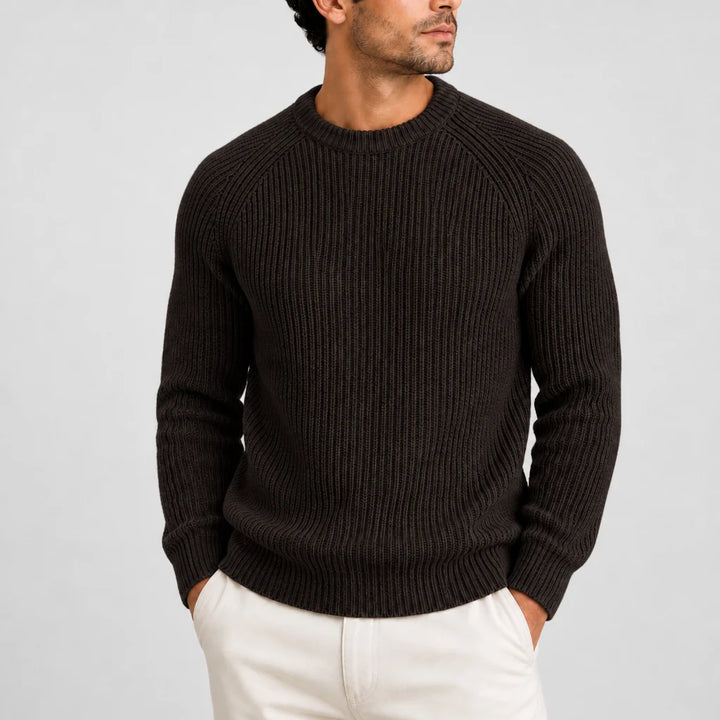 Gary | Men's Crew Neck Ribbed Fisherman Sweater