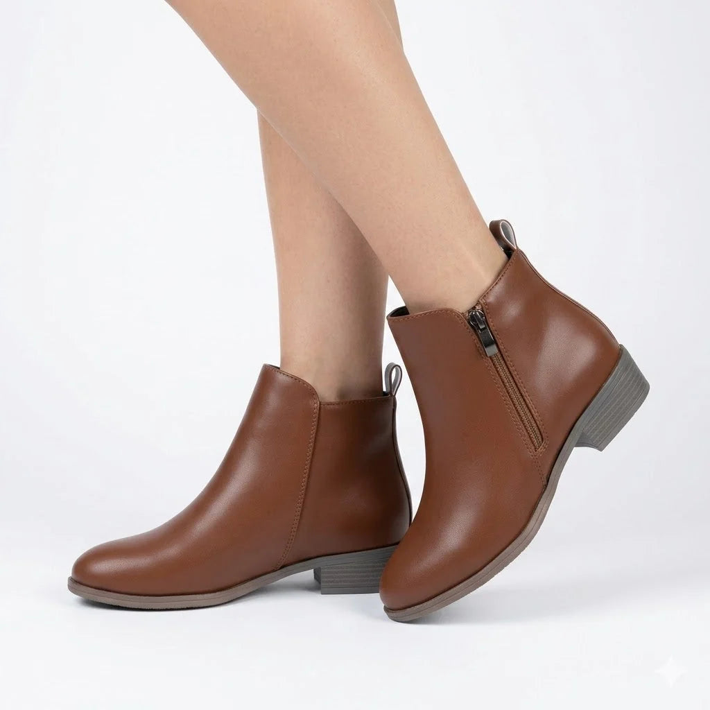 Georgie | Women's Classic Side Zip Block Heel Ankle Boots