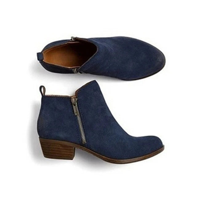 Georgie | Women's Classic Side Zip Block Heel Ankle Boots
