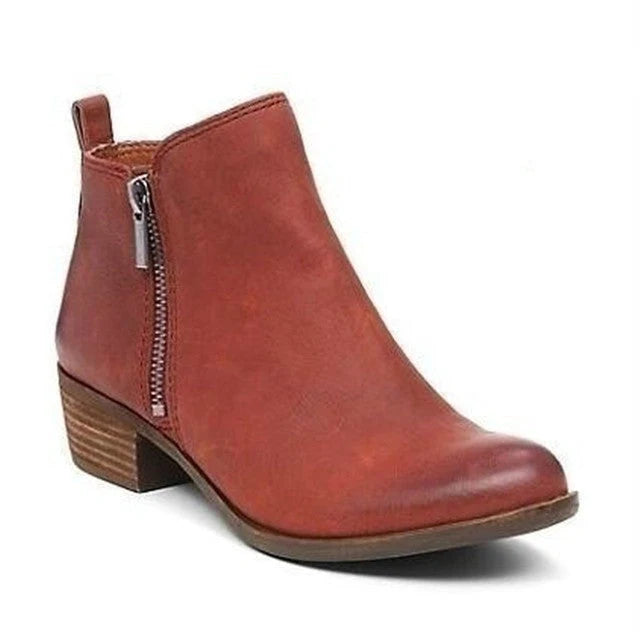Georgie | Women's Classic Side Zip Block Heel Ankle Boots