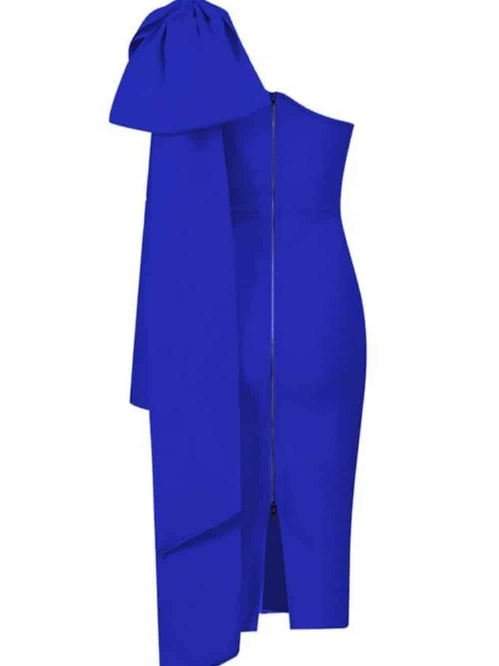 Gillian | Women's One Shoulder Bow Sleeve Bandage Dress