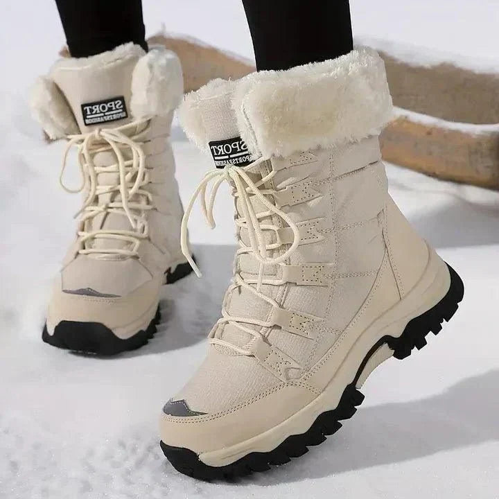 Ginny | Women's Faux Fur Cuff Lace Up Snow Boots