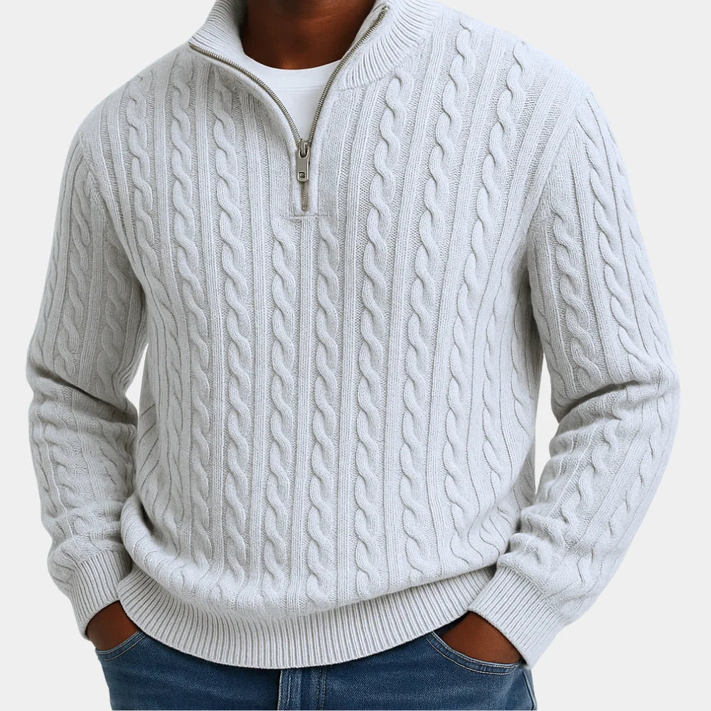 Glen | Men's Half Zip Cable Knit Sweater