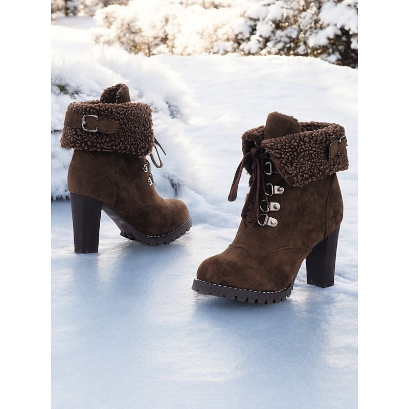 Ingram | Fur-Trimmed Lace-Up Winter Boots