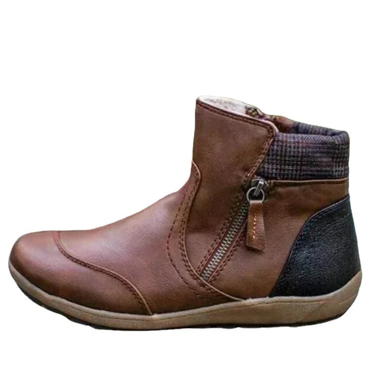Harriet | Women's Flat Side Zip Ankle Booties