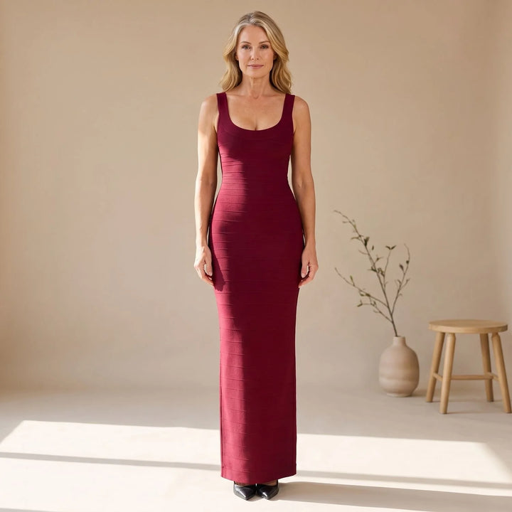 Henrietta | Women's Scoop Neck Maxi Bodycon Dress
