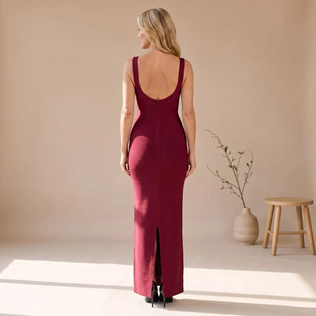Henrietta | Women's Scoop Neck Maxi Bodycon Dress