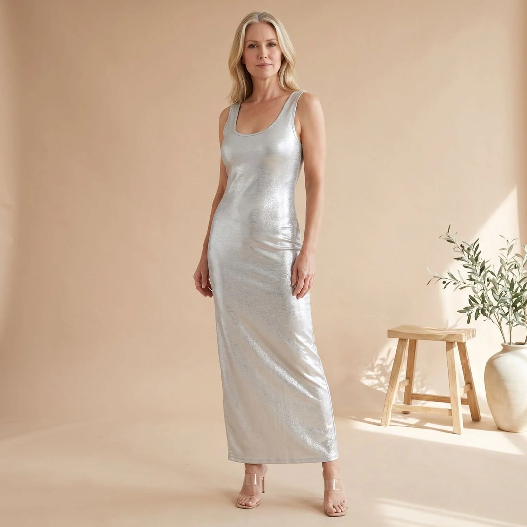 Henrietta | Women's Scoop Neck Maxi Bodycon Dress