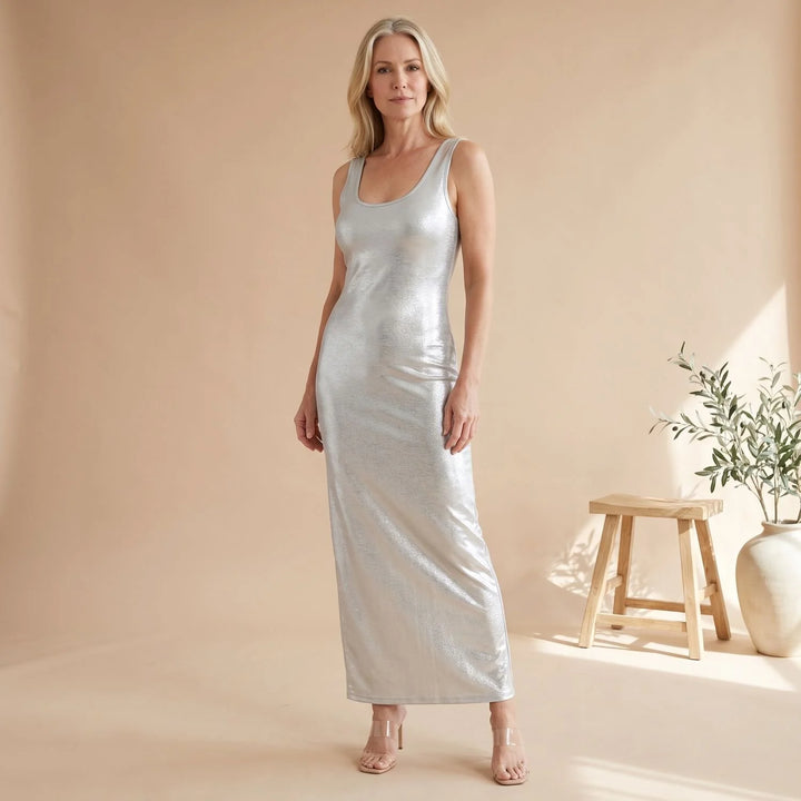 Henrietta | Women's Scoop Neck Maxi Bodycon Dress