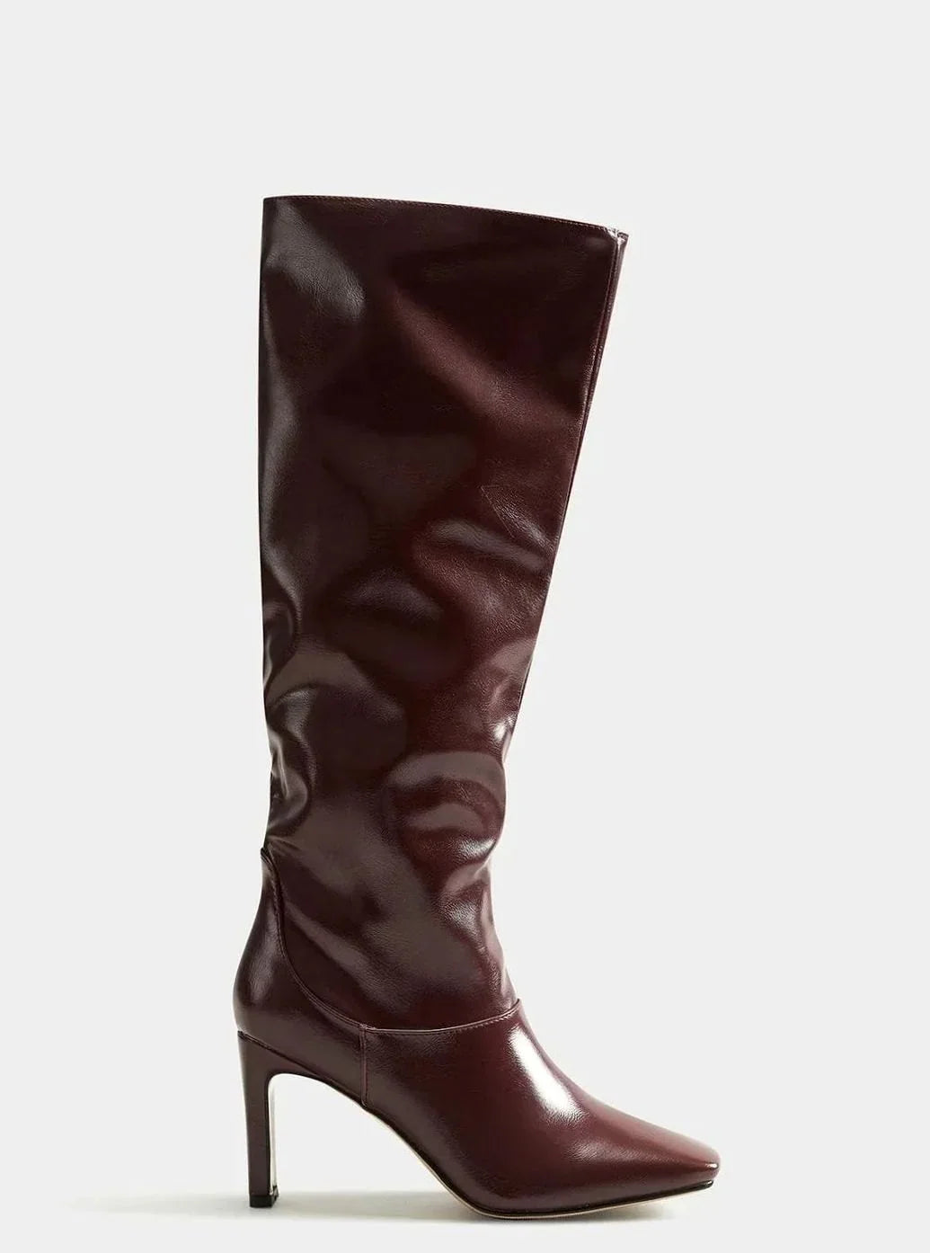 Hester | Women's Faux Leather Knee High Burgundy Boots