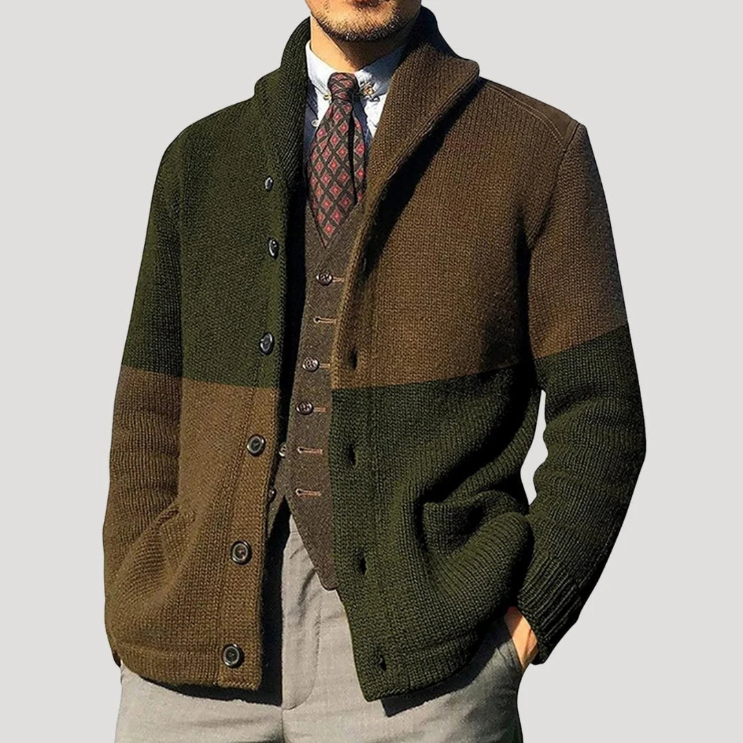Ian | Men's Shawl Collar Button Front Chunky Cardigan