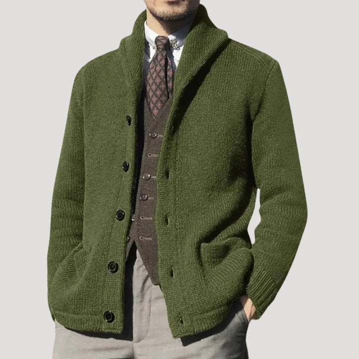 Ian | Men's Shawl Collar Button Front Chunky Cardigan