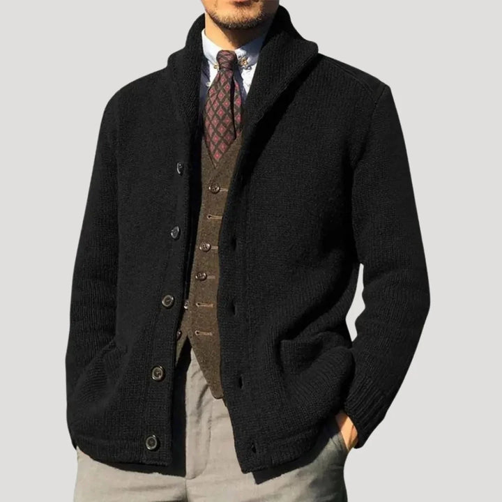 Ian | Men's Shawl Collar Button Front Chunky Cardigan