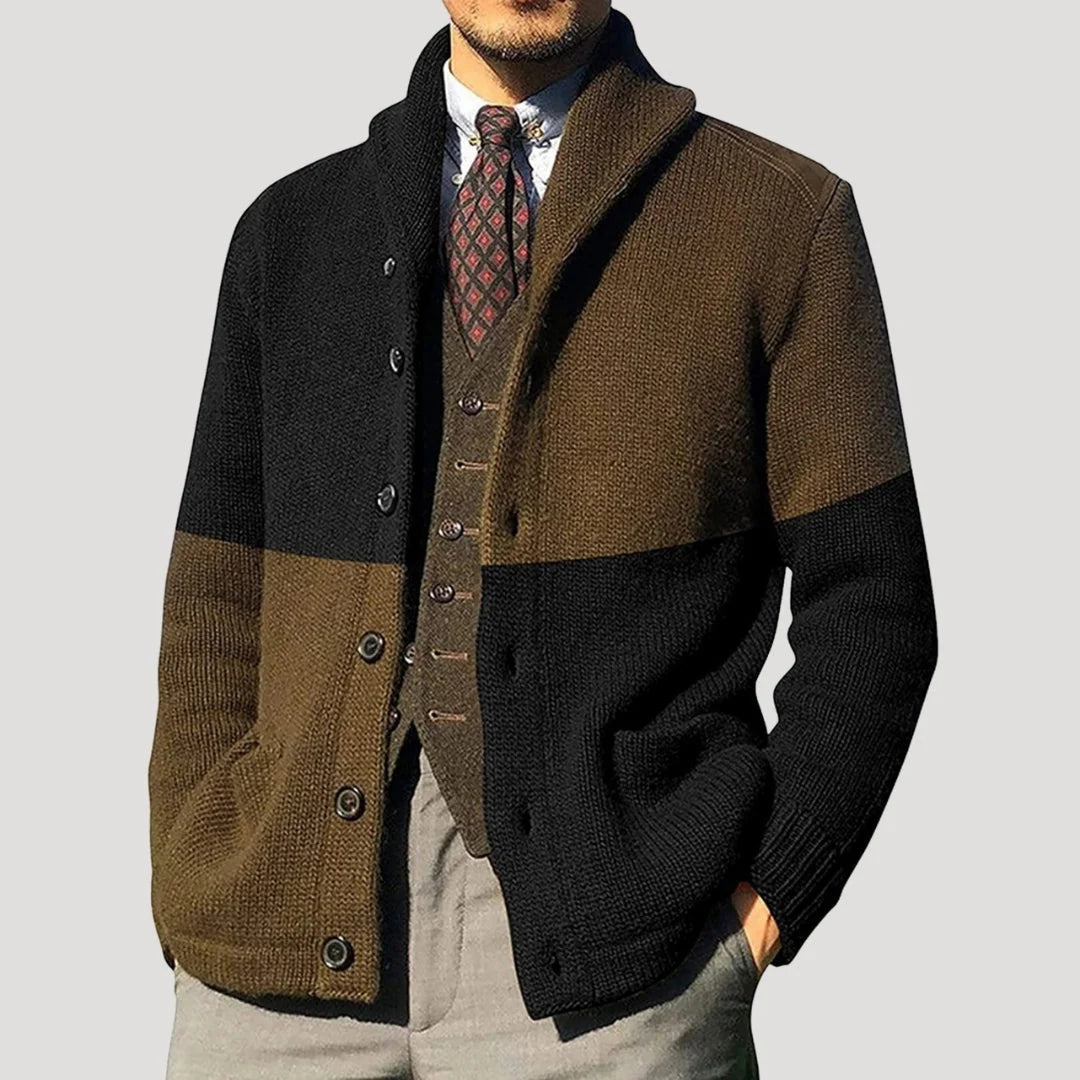 Ian | Men's Shawl Collar Button Front Chunky Cardigan