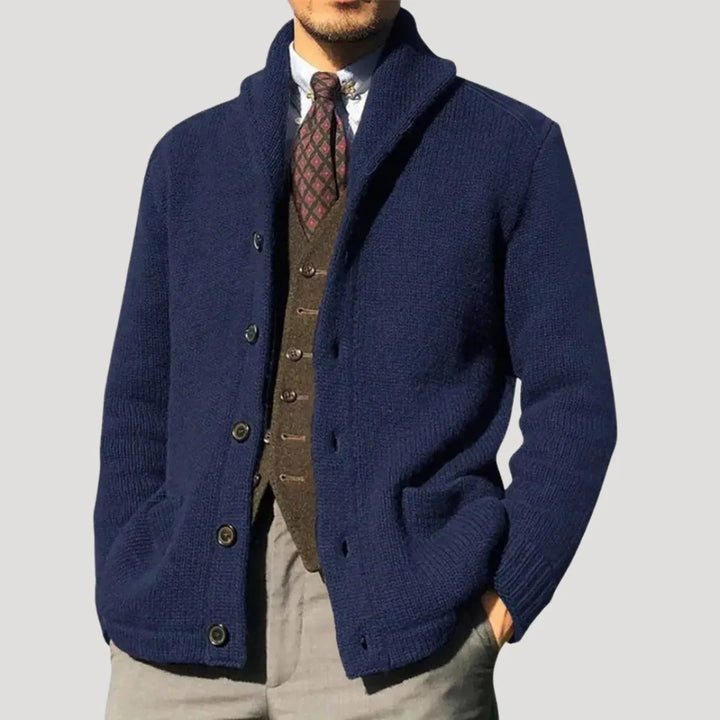 Ian | Men's Shawl Collar Button Front Chunky Cardigan