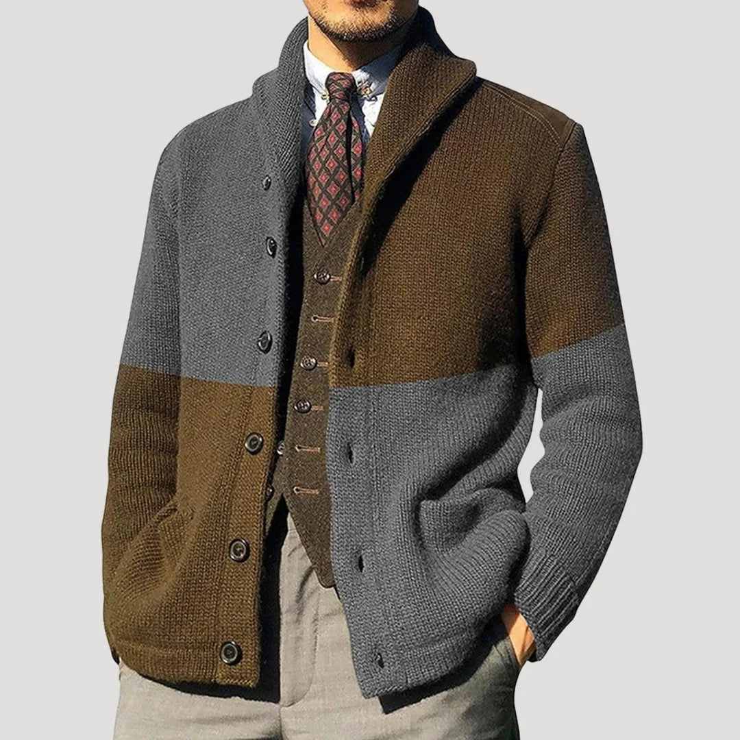 Ian | Men's Shawl Collar Button Front Chunky Cardigan