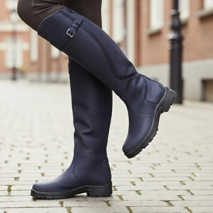 Ida | Women's Buckle Strap Wide Calf Knee High Boots