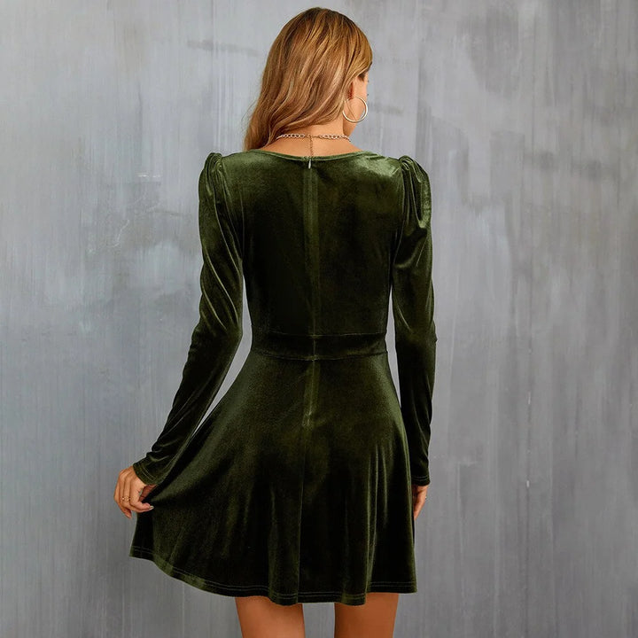 Imelda | Women's Green Wrap Office Christmas Party Dress
