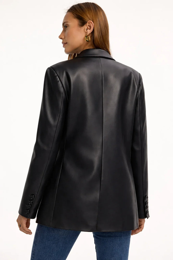 Ingrid | Women's Single Breasted Faux Leather Blazer