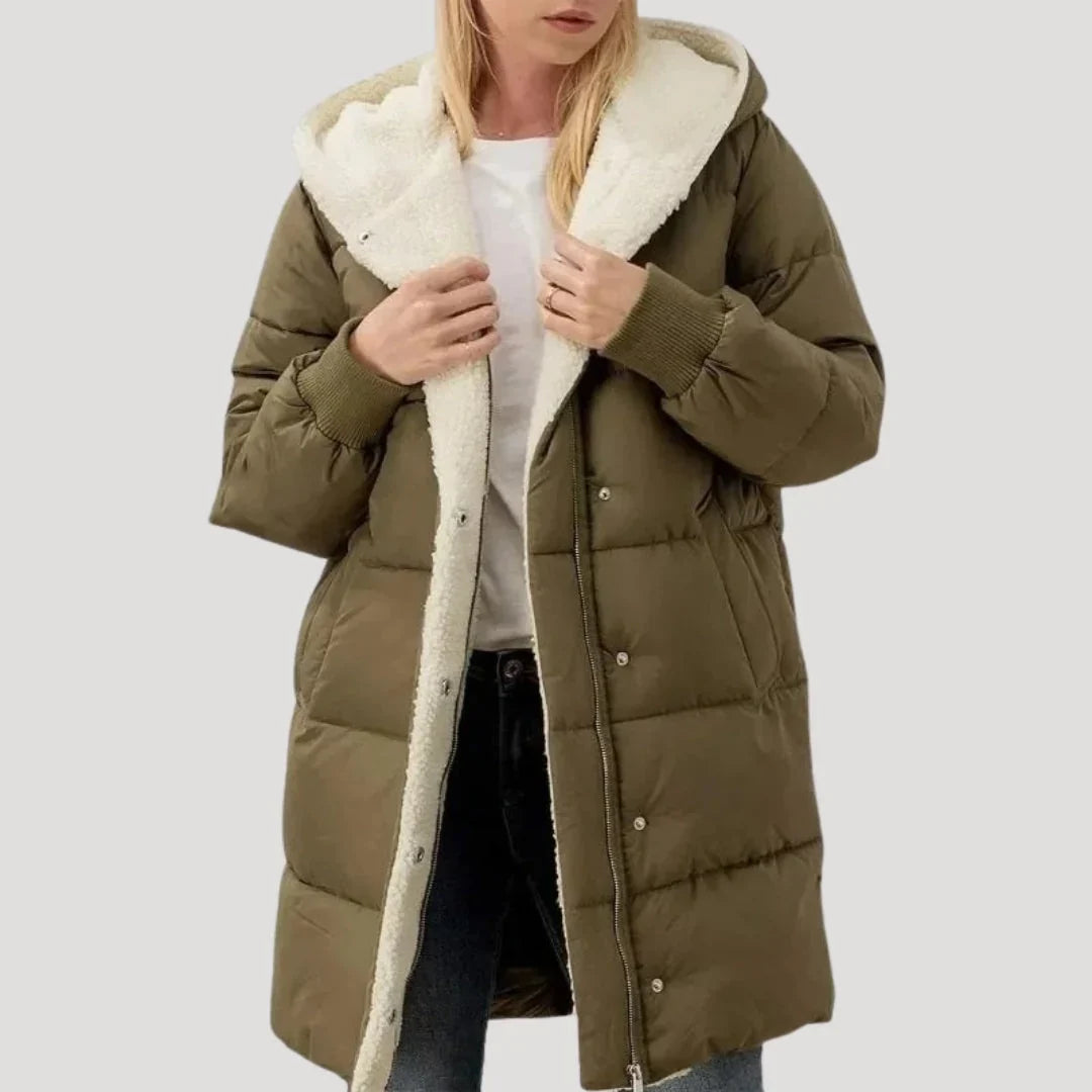 Iris | Women's Hooded Lined Long Puffer Jacket