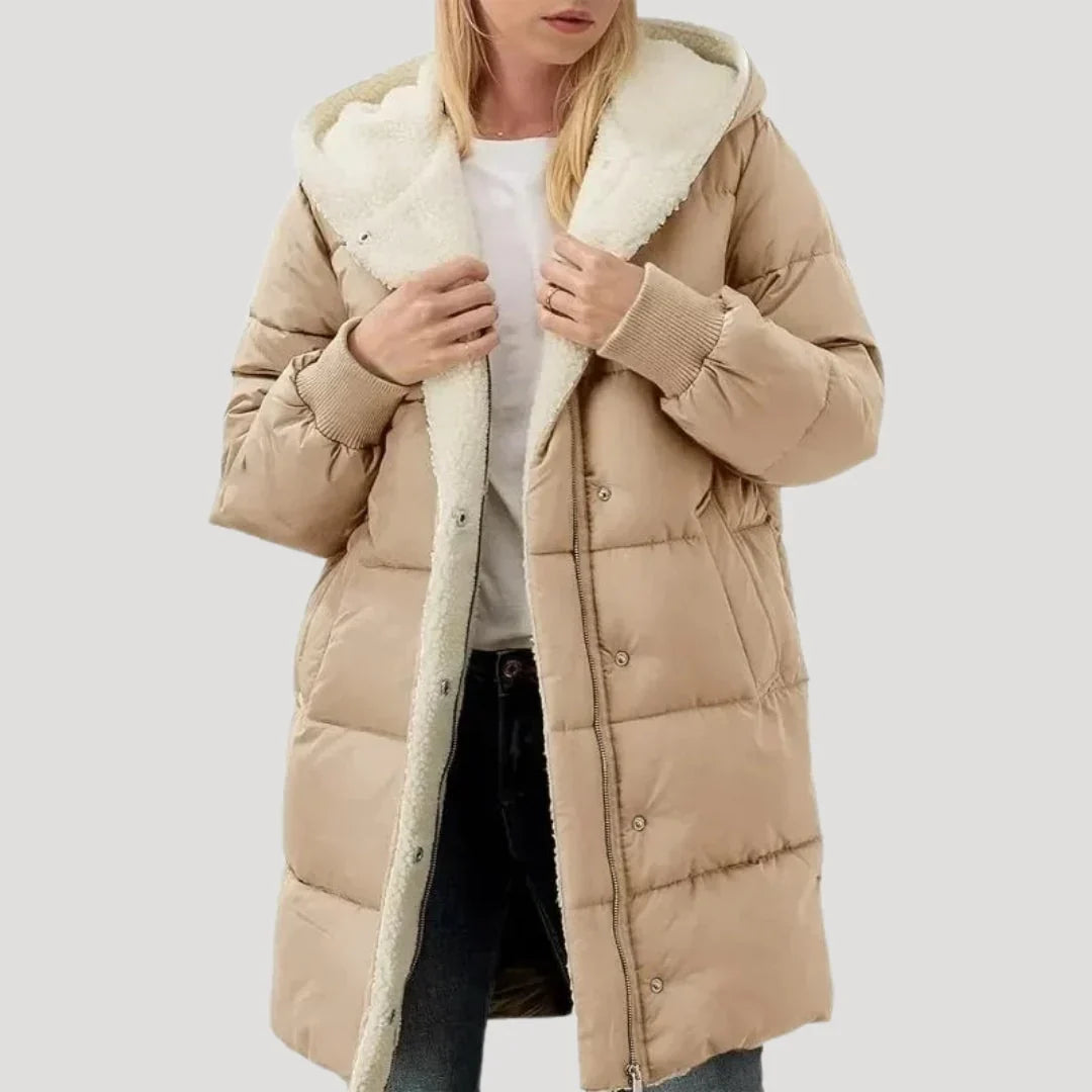 Iris | Women's Hooded Lined Long Puffer Jacket