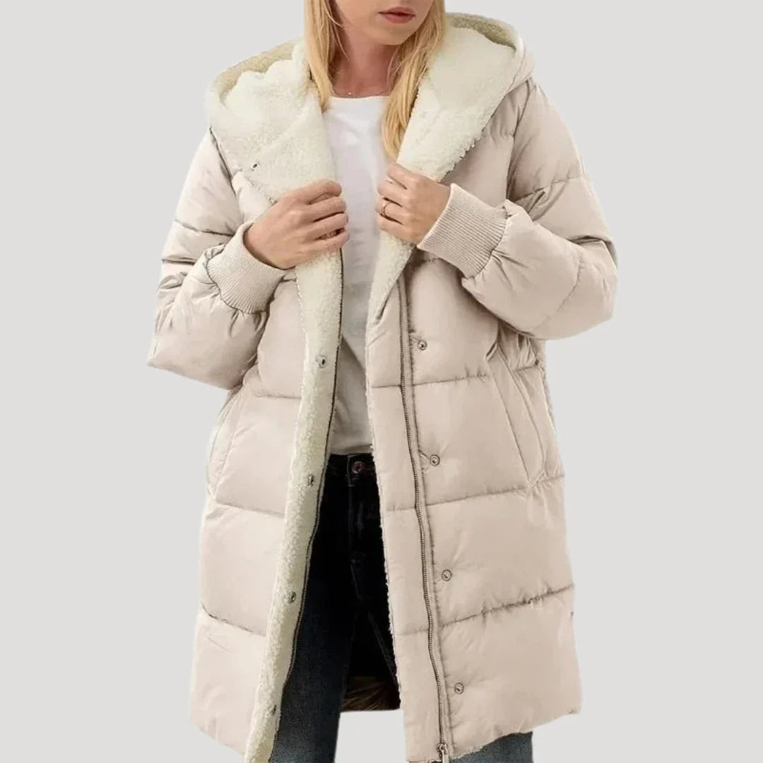 Iris | Women's Hooded Lined Long Puffer Jacket