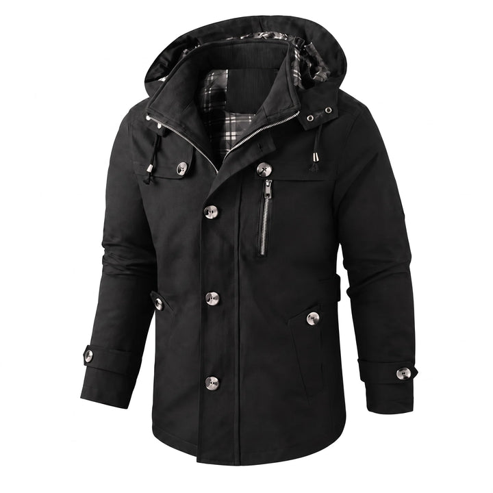 Isaac | Men's Check Lined Hooded Parka Jacket