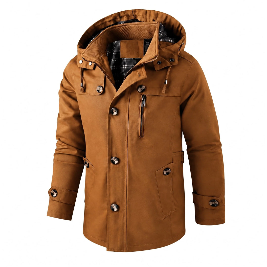 Isaac | Men's Check Lined Hooded Parka Jacket