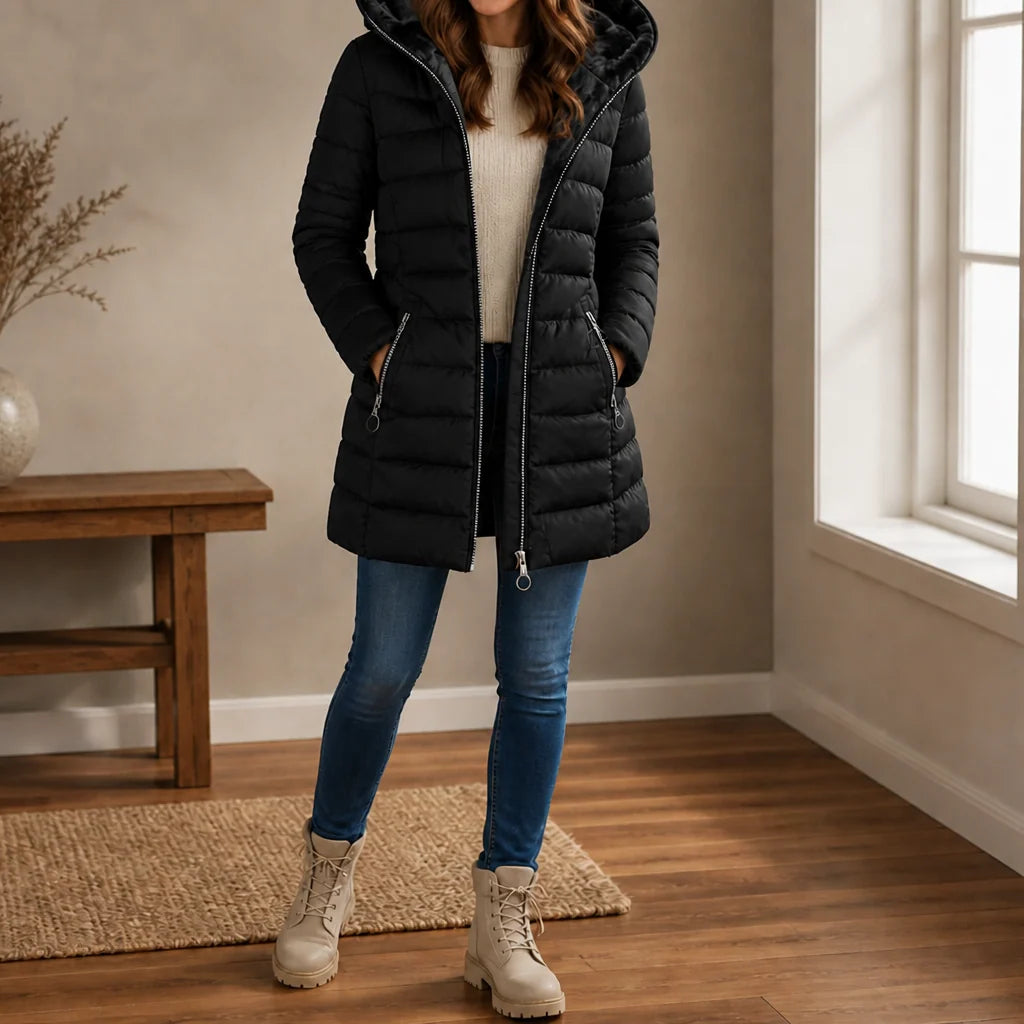 Ivy | Women's Lined Hooded Long Puffer Coat
