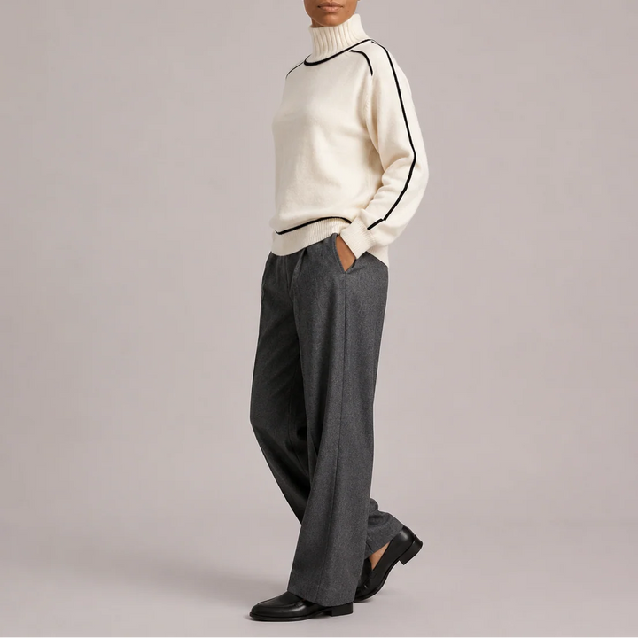 Jasmine | Women's Turtleneck Jumper with Contrast Trim