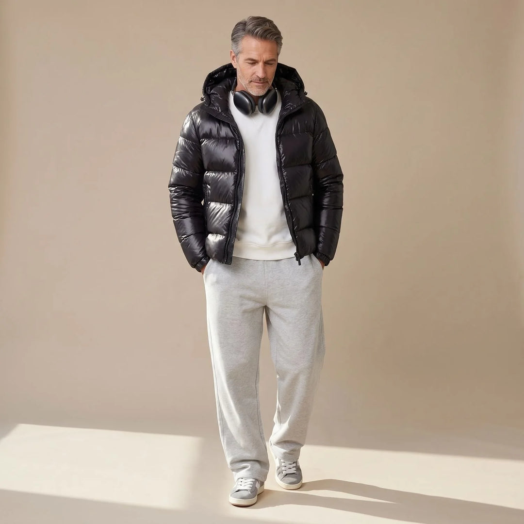 Jasper | Men's Shiny Hooded Lined Puffer Winter Jacket