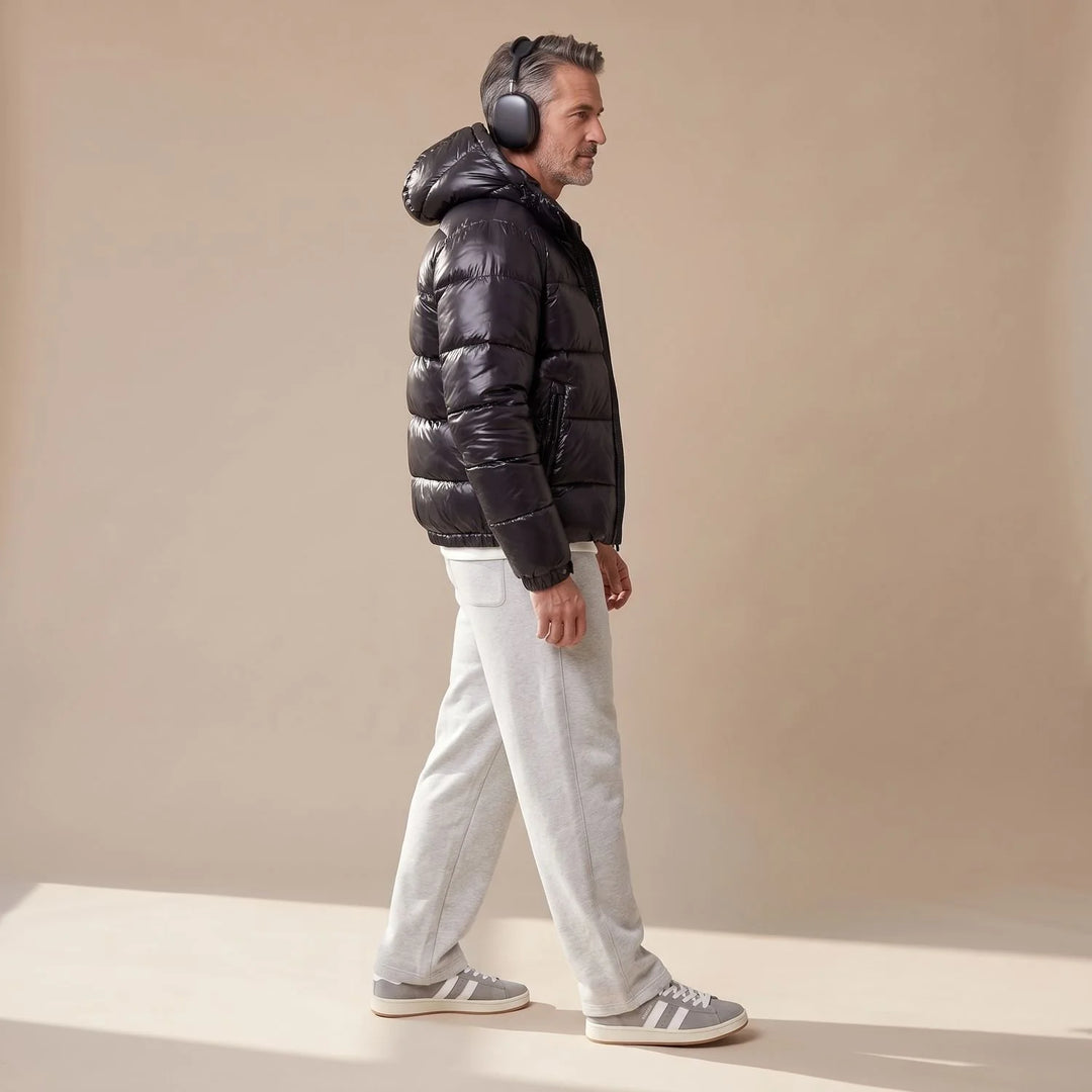 Jasper | Men's Shiny Hooded Lined Puffer Winter Jacket