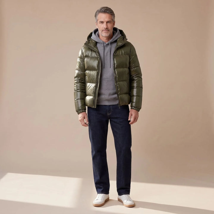 Jasper | Men's Shiny Hooded Lined Puffer Winter Jacket
