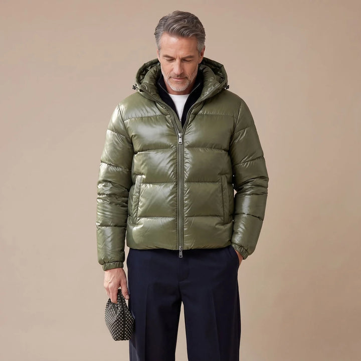 Jasper | Men's Shiny Hooded Lined Puffer Winter Jacket