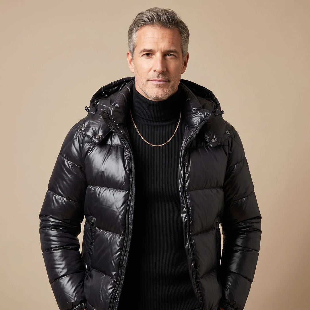 Jasper | Men's Shiny Hooded Lined Puffer Winter Jacket