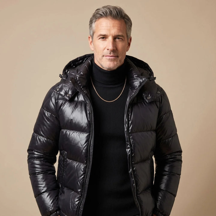 Jasper | Men's Shiny Hooded Lined Puffer Winter Jacket