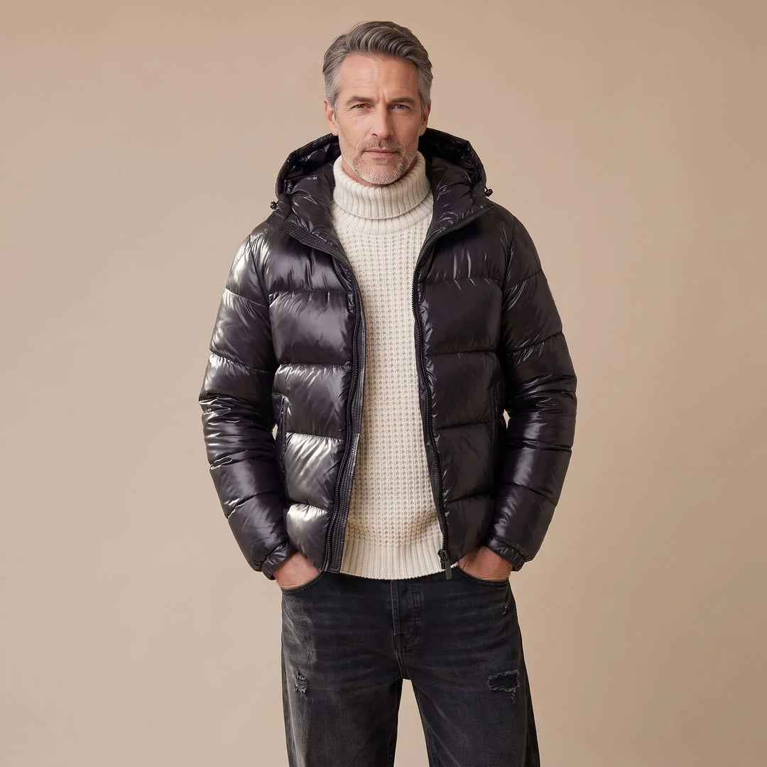 Jasper | Men's Shiny Hooded Lined Puffer Winter Jacket
