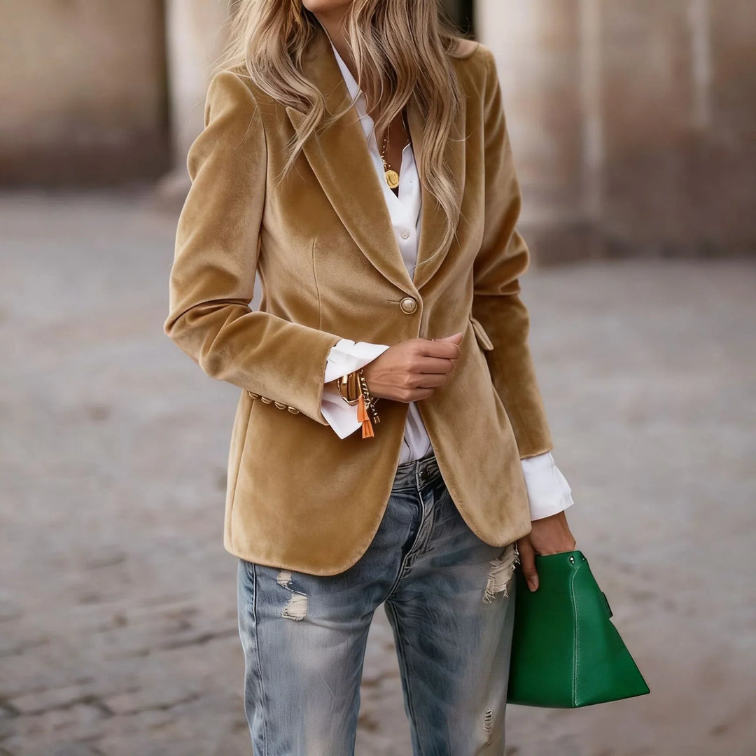 Jemima | Women's Single Button Velvet Blazer