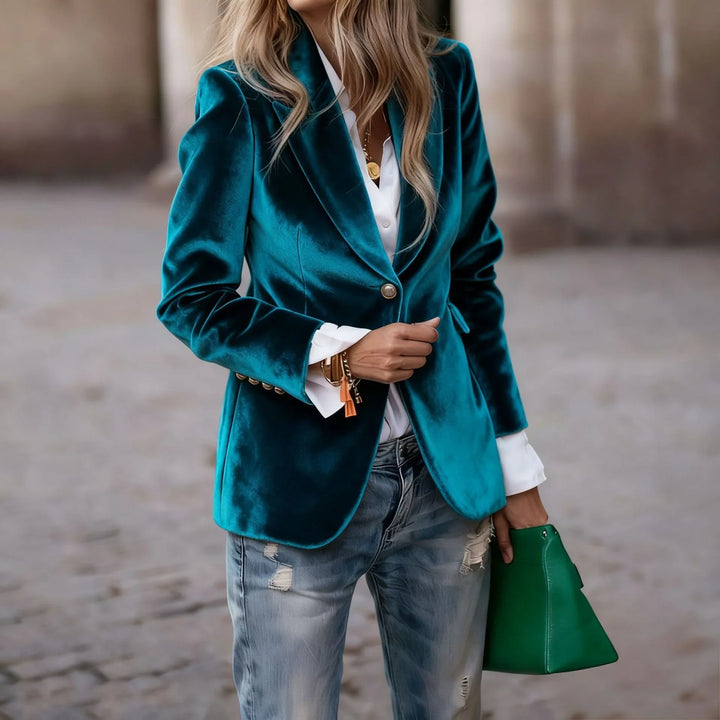 Jemima | Women's Single Button Velvet Blazer