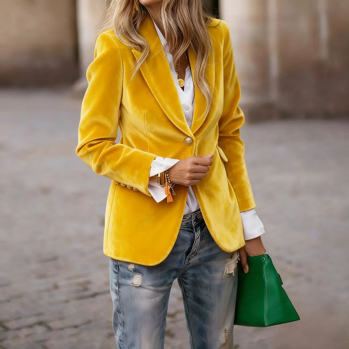 Jemima | Women's Single Button Velvet Blazer