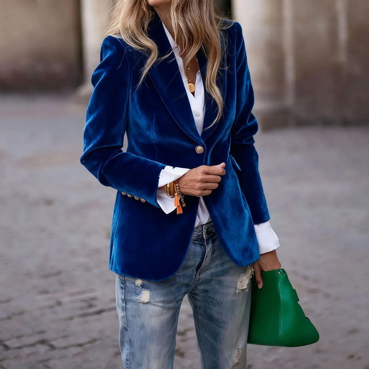 Jemima | Women's Single Button Velvet Blazer