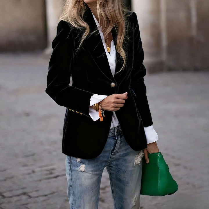 Jemima | Women's Single Button Velvet Blazer