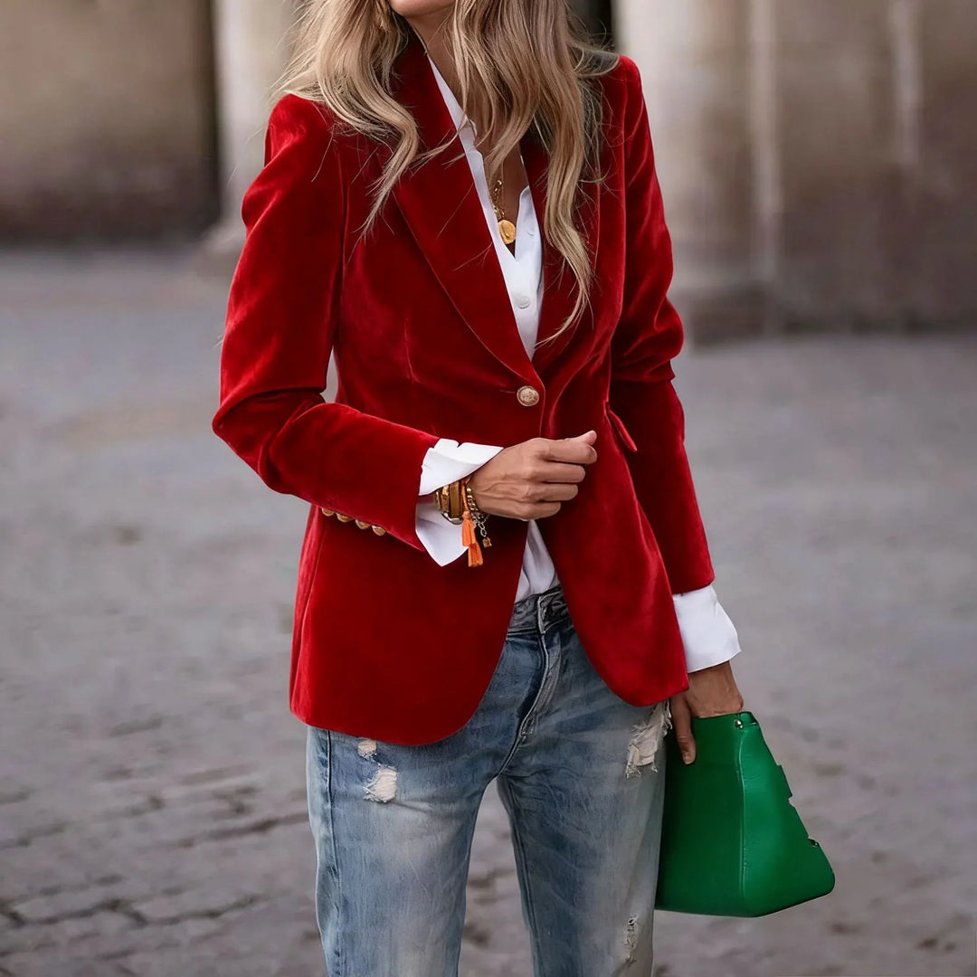 Jemima | Women's Single Button Velvet Blazer