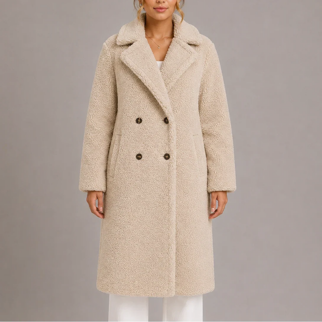 Jessica | Women's Longline Double Breasted Teddy Coat