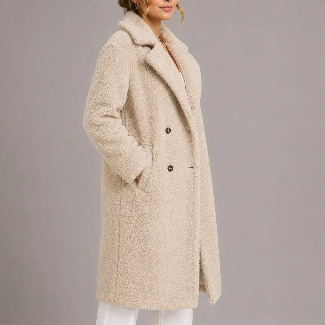 Jessica | Women's Longline Double Breasted Teddy Coat