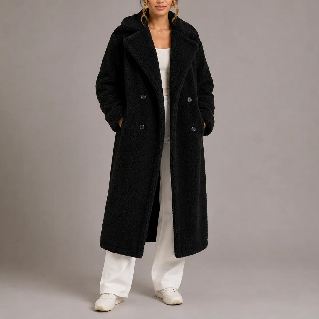 Jessica | Women's Longline Double Breasted Teddy Coat